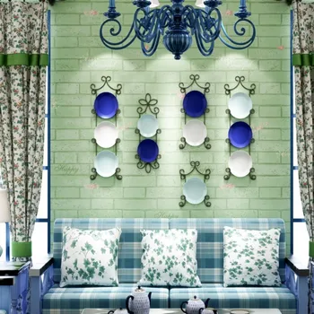 

Korean nonwovens brick wallpaper Mediterranean style wallpaper living room bedroom bedside background wallpaper