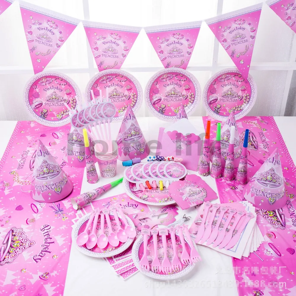 90 Pieces Princesse Fille Enfants Anniversaire Decoration Ensemble Princesse Reve Fille Theme Fete Fournitures Bebe Fete D Anniversaire Pack Aliexpress