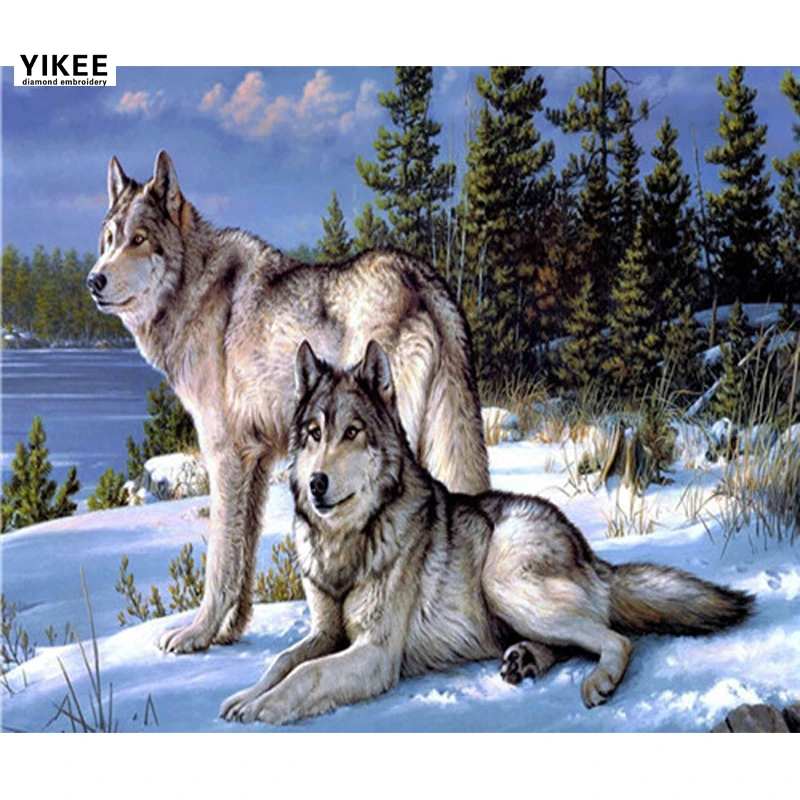 full diamond painting wolf,rhinestones embroidery,diamond painting full