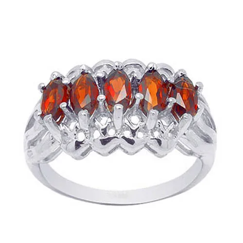 

Qi Xuan_Fashion Elegant Dark Red Stone Woman Leavies Rings_S925 Solid Sliver Flower Finger Rings_Manufacturer Directly Sales