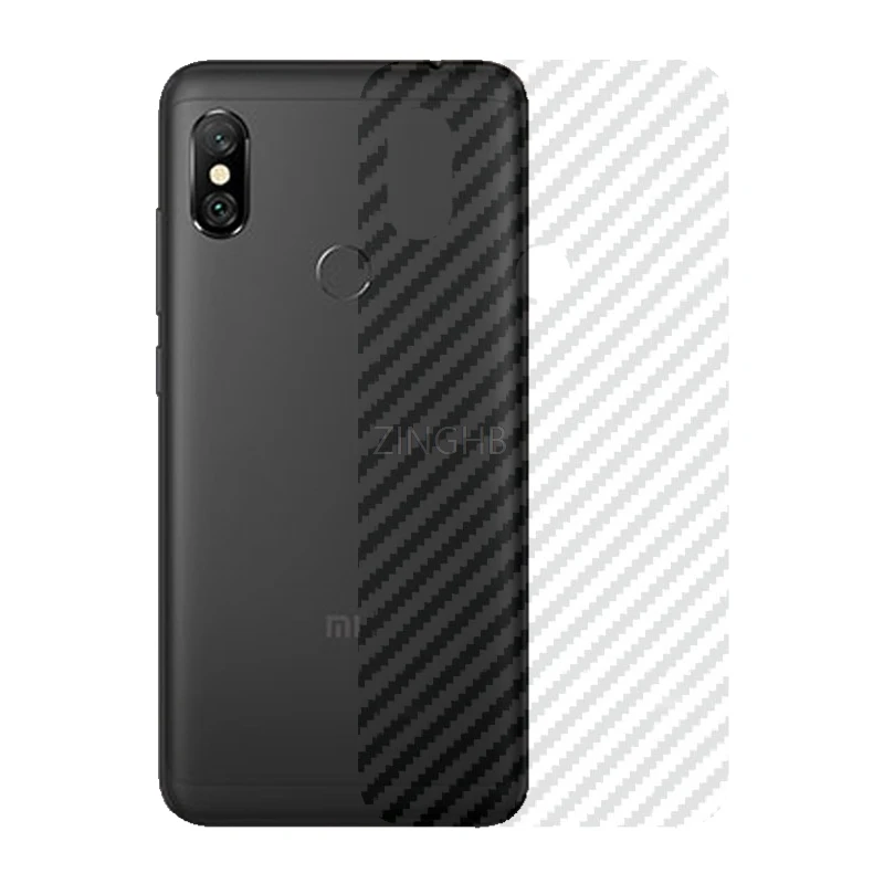 2 шт./лот сзади углерода волокно Стикеры для Xiaomi Redmi Note 6 Pro 26 &quotпрозрачный