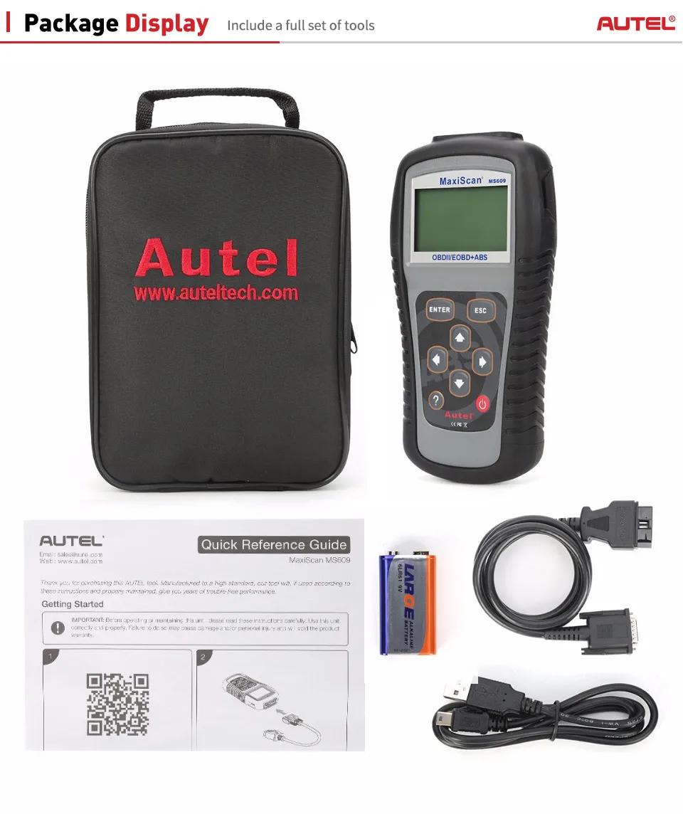 Autel Maxiscan MS609 OBD2 сканер Код читателя с полной OBD2 Функции ABS диагностики DTC определения дополнительно MS509 и AL519