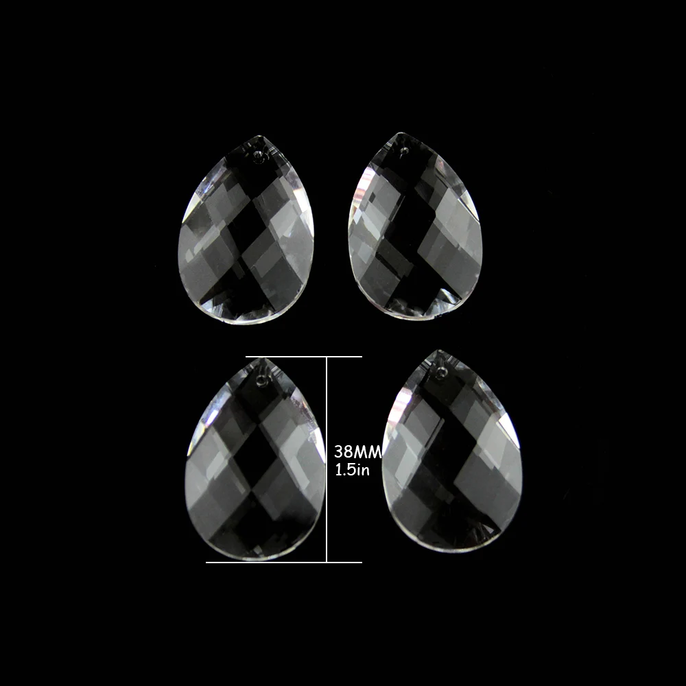 

Free Shipping 30pcs/lot Transparent 38x22mm Crystal Chandelier Pendants For Wedding Home Decoration