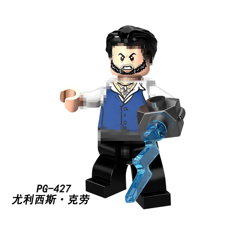 

50pcs/lot PG427 Ulysses Klaw Action Bat Robin Najia Glaive Harley Quinn Black Vulcan Super Hero Building Block ToysPG8111