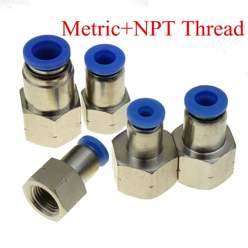 

Air Pneumatic Push in Fitting Straight Female Connector For Tube OD 4 mm 6mm 8mm * 1/8" 1/4" NPT