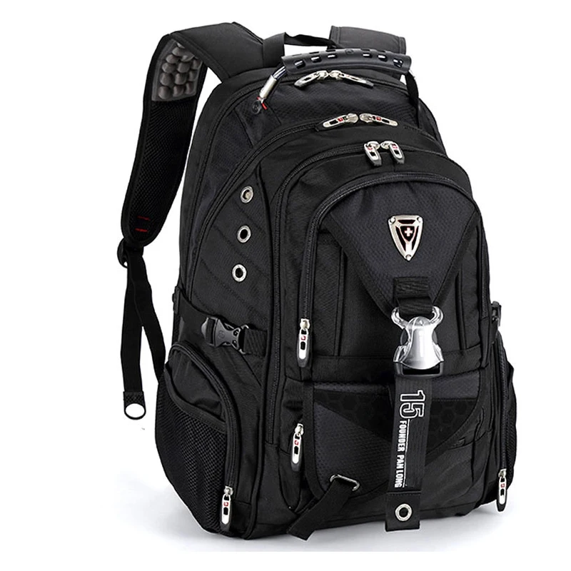  swiss larger travel wateproof Men's 17 laptop Backpacks Waterproof Laptop Backpack Black Mochila Ma