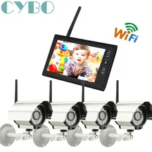 7 Inch 2.4GHz Wireless CCTV digital camera Home Security DVR recorder system 4CH outdoor IR camera TF SD card surveillance kit