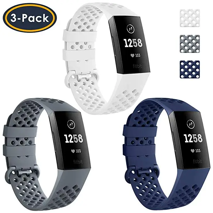 3 шт., Модный женский мужской браслет, ремешок для Fitbit Charge, 3 ремешка для замены, Мужские t Часы Для Fitbit Charge3 Смарт-часы аксессуары - Цвет: Серый