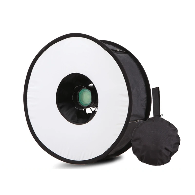 

45cm Foldable Ring Speedlite Flash Diffuser Macro Shoot Round Softbox for Canon Nikon Sony Pentax Godox Speedlight #8