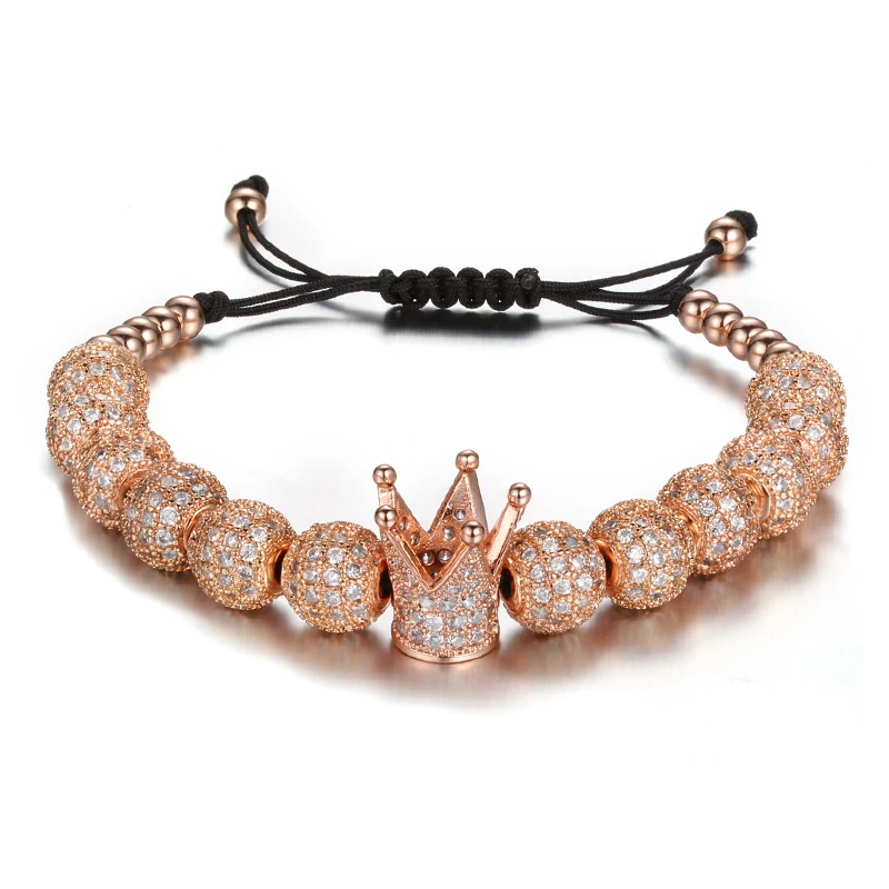 Brand 2017 Luxury Crystal Ball Crown Charm Bracelets For Women Rhinestone Adjustable Female Bracelet Accessories Pulseiras