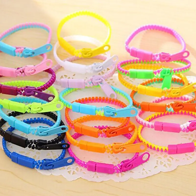 

Fluorescent rainbow color level personalized zipper bracelet bracelet