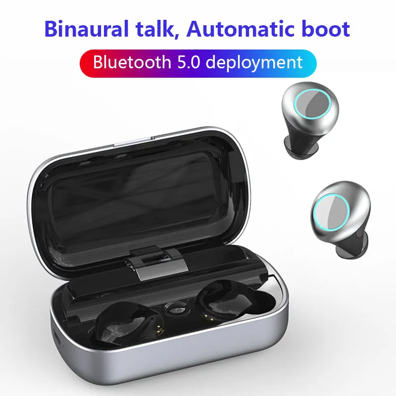 

Wireless Bluetooth 5.0 Headphone Earphones Stereo Headset Mini Wireless Earbuds 2600mAh Battery Charging Box Handless Call Sport