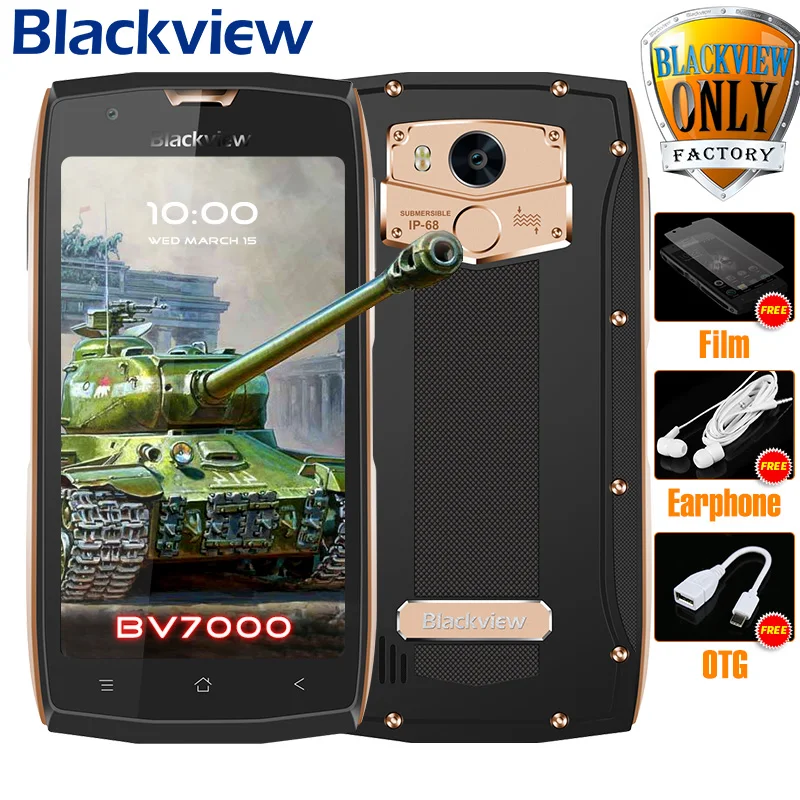 Blackview BV7000 мобильный телефон MT6737T четырехъядерный 5," FHD 2 Гб 16 Гб IP68 Водонепроницаемый ГЛОНАСС NFC 4G отпечаток пальца смартфон