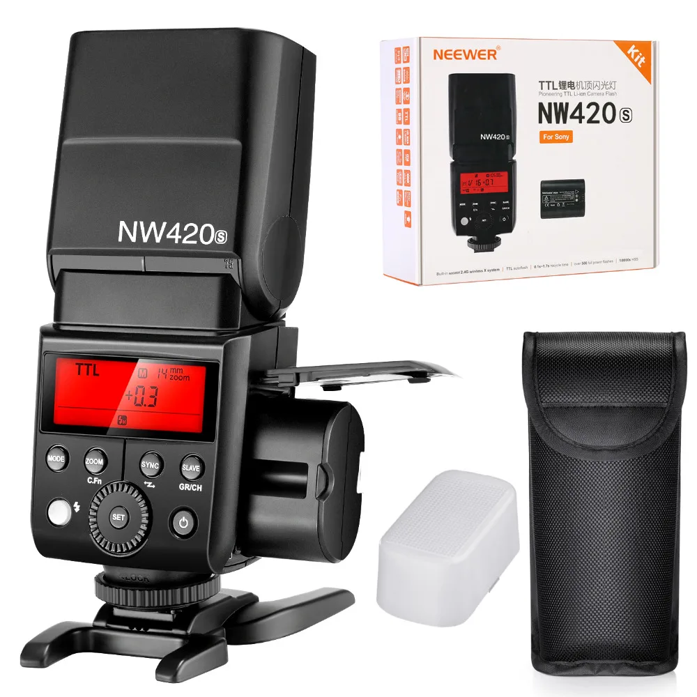 

Neewer 2.4G HSS 1/8000s TTL GN36 Wireless Master Slave Flash Speedlite With Li-ion Rechargeable Battery 500 Full Power Flashs