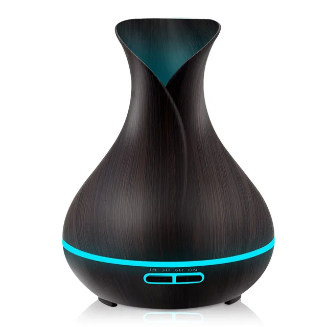 

KBAYBO 400ml Air Humidifier Essential Oil Diffuser 7 colors LED lights for home Ultrasonic Mist Maker Aroma Diffuser wood