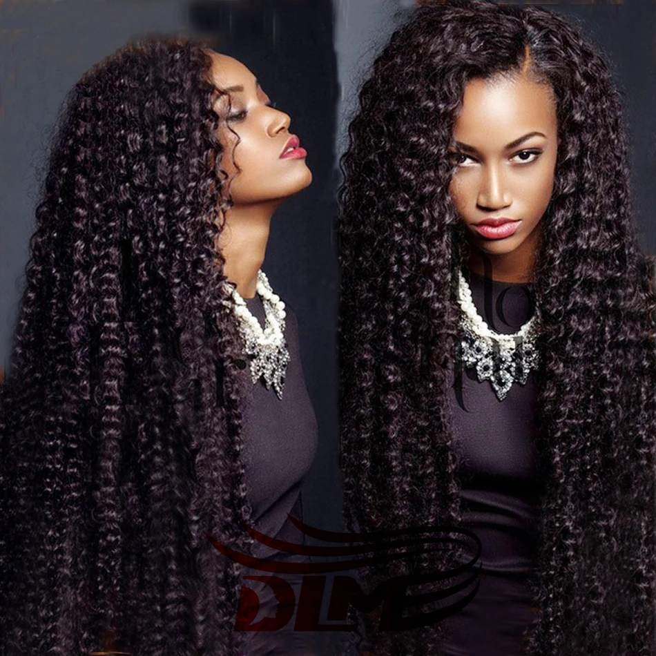 Mink Kinky Curly Virgin Human Hair Wigs Peruvian Glueless No Shedding Full Lace Wigs Bouncy