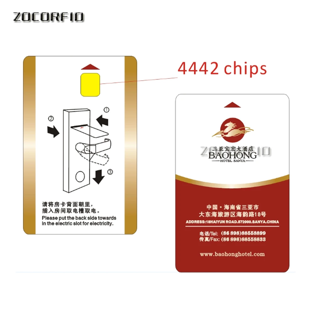 100pcs printing SLE-4442 chips contact IC card custom picture hotel door card