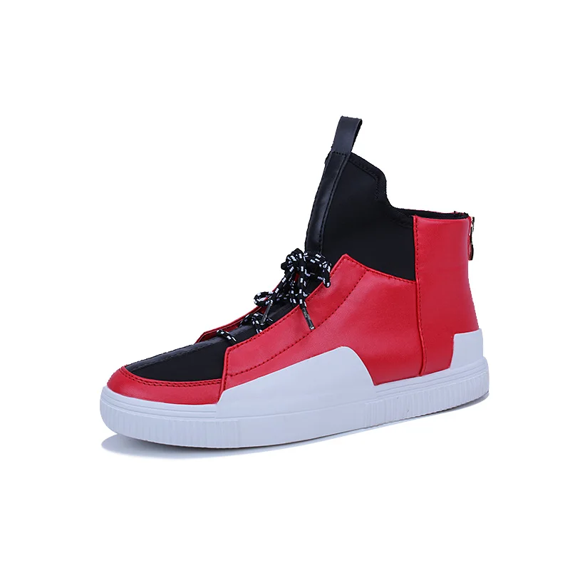 Fine Zero Мужская обувь для скейтбординга в стиле хип-хоп с высоким берцем в уличном стиле, спортивная обувь, мужские уличные Прогулочные кроссовки, дропшиппинг - Цвет: Красный