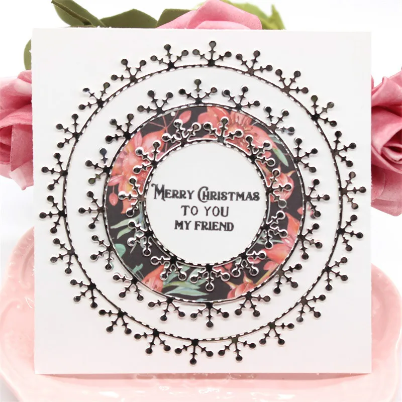 

VYUTXA Flower Round Frame Metal Cutting Dies Stencils for DIY Scrapbooking/photo album Decorative Embossing DIY Paper Cards