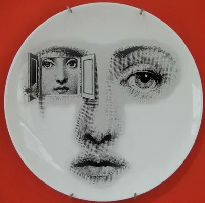 8 дюймов rosenthal Piero fornasetti декоративная пластина коллектора подвесные тарелки в западном стиле, В миланском стиле настенные украшения фарфоровая ваза настенные тарелки - Цвет: W