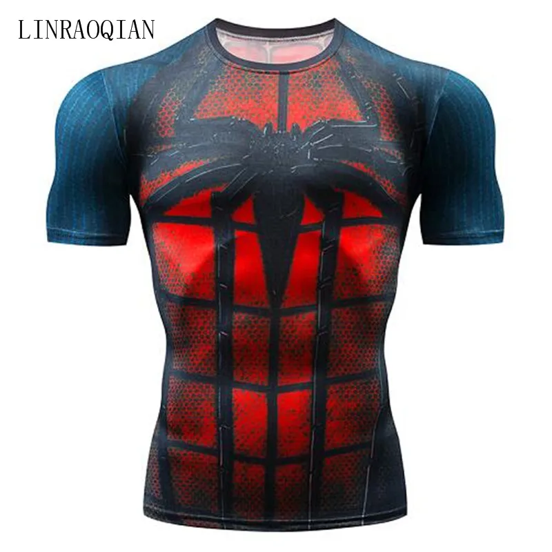 Spiderman 3d Print T Shirt Men Fitness Sportswear Compression Shirt T ...