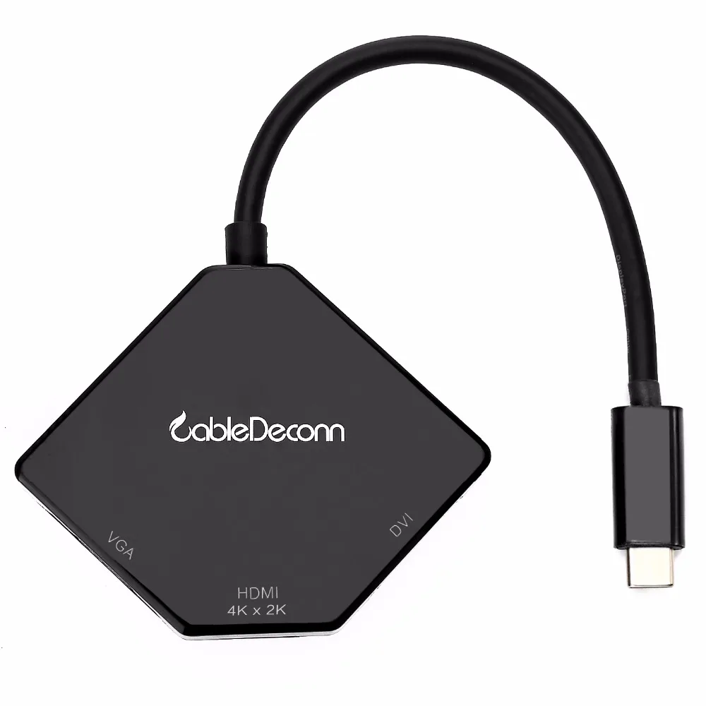 Thunderbolt 3 док-станция USB C к HDMI VGA DVI адаптер многопортовый 4K кабель для Apple Mac samsung S8 Macbook Pro USB C концентратор