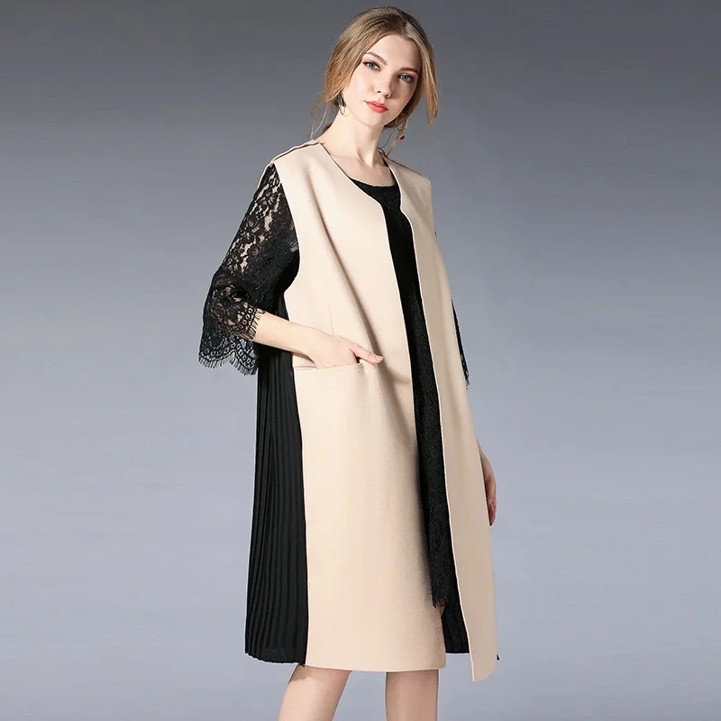

2018 Elegant Maternity Coats Autumn Winter Coats Casual Pregnancy Clothes Wool Pockets Plus Size Long Sleeveless