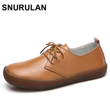 SNURULAN/сезон осень; мягкая коровья кожа; натуральная кожа; обувь для отдыха на шнуровке в британском стиле на плоской подошве; модная Нескользящая женская обувь для прогулок; женская уличная обувь