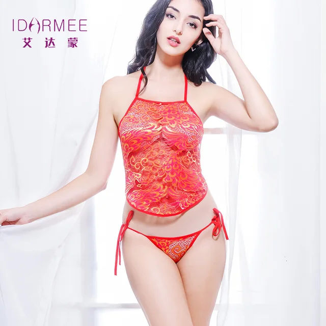 Idarmee S6536 Brand Upscale Intimate Red Lace I Women Idarmee S6536 Brand Upscale Intimate Red Lace I Women Babydoll Las Underwear Sleepwear Wedding Night