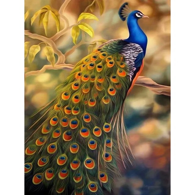 

5d diy diamond painting cross stitch embroidery mosaic pattern animal peacock picture stickers home decor