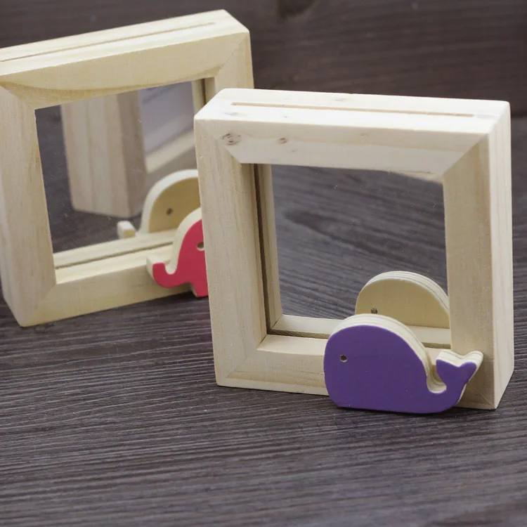 

Creative Animal Paradise Table Mirror Photo Frame Wooden Makeup Mirror Creative Solid Wood Small Mirror Creative Gift Decoration