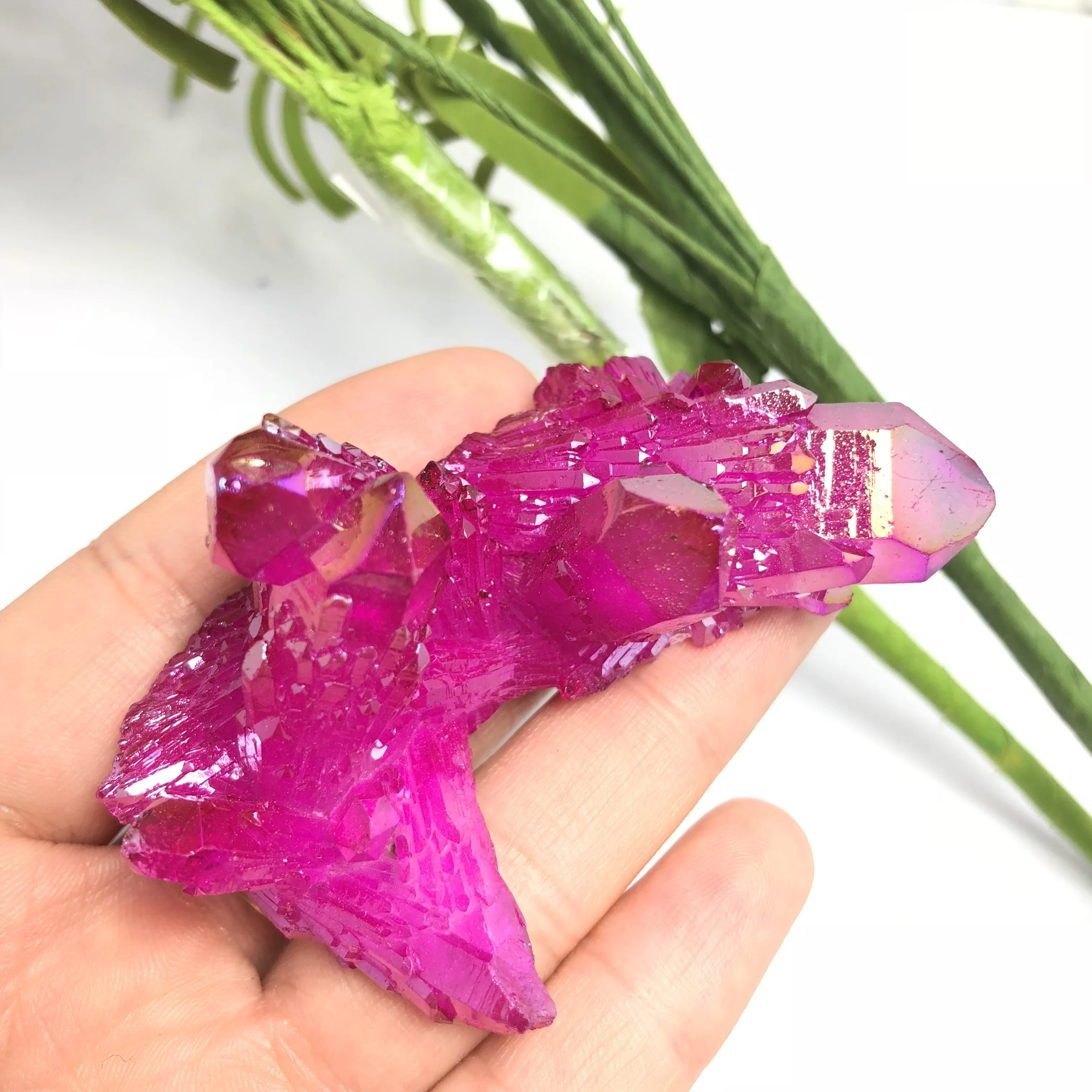 Аура кварцевый кристалл кластер Ангел натуральный Druzy Geode образцы минералов для