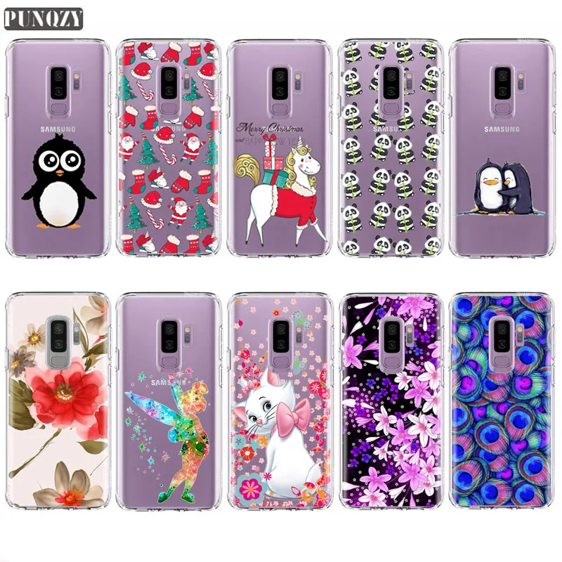 

Funny penguin Floral new year gifts phone Case for SamSung S10 S8 S9 PLUS S7 edge A6 2018 A70 A50 A30 Soft TPU CASE