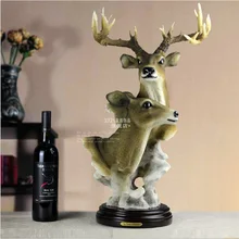 D американский кантри домашнего интерьера мягкая отделка Творческий смолы ремесла моделирования Олень животных гостиная украшения