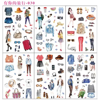 

6 Sheets/pack Travel With You Decorative Stationery Stickers Scrapbooking Diy Diary Album Stick Label