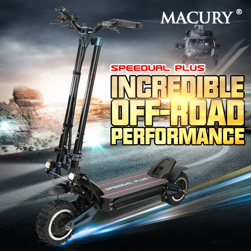 Perfect Macury Speedual Plus 11 Inch Dual Motor Electric Scooter 72V 3200W Off-road E-scooter 110km/h Double Drive Zero 11X  Off Road 4