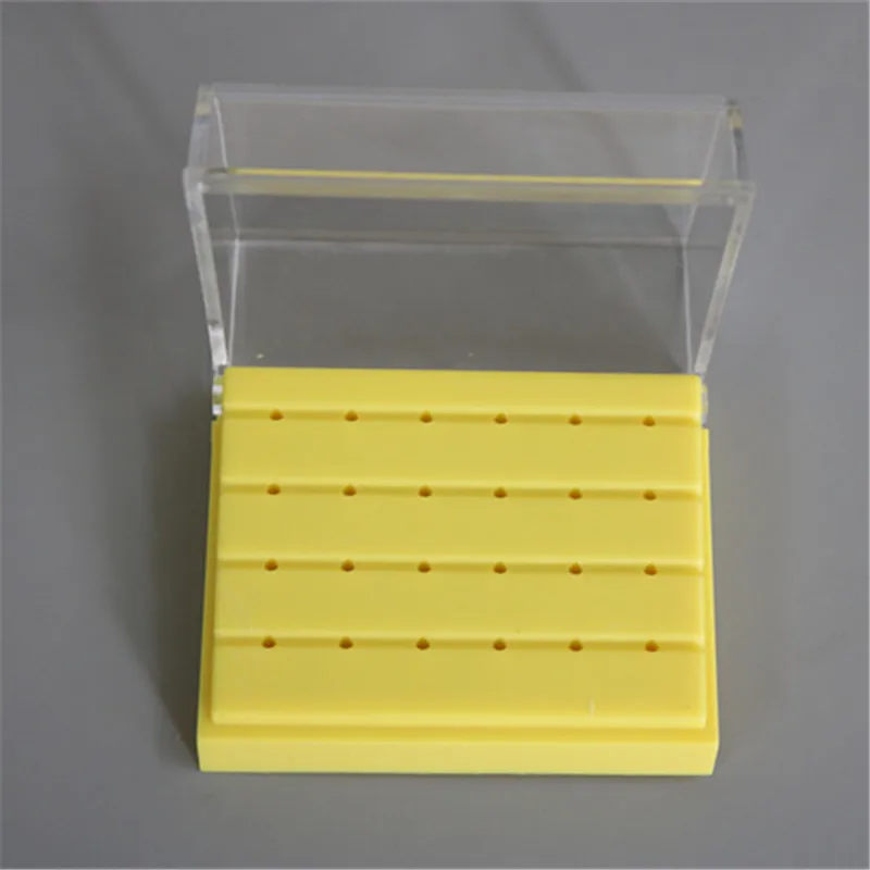 10 sztuk wysokiej jakości plastik 24 otwory Dental Bur Holder Burs Case