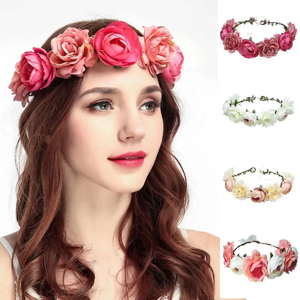 

Fashion Bride Wedding Artificial Flowers Headband Hair Band Garland Wreath Beach Party
