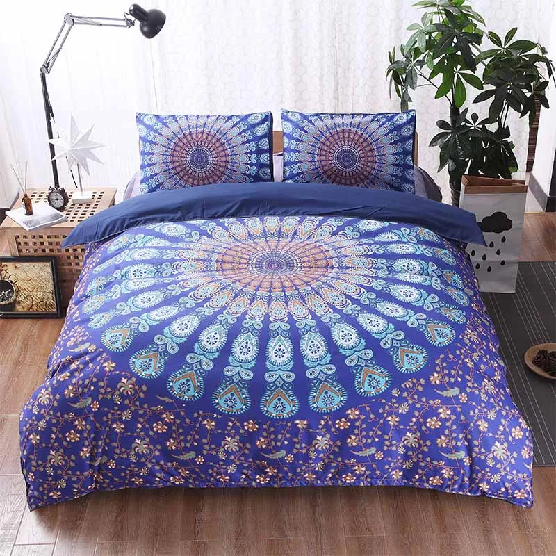 3pcs Luxury Indian Bohemian Bedding Set Mandala Twin Full Queen