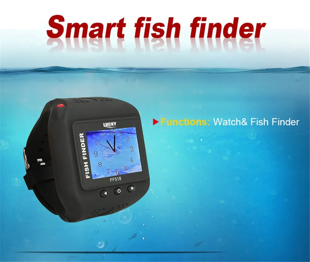Lucky новые часы Тип Sonar рыболокатор беспроводной эхолот 180 футов(60 м) Диапазон портативный эхолот FF518 эхолоты