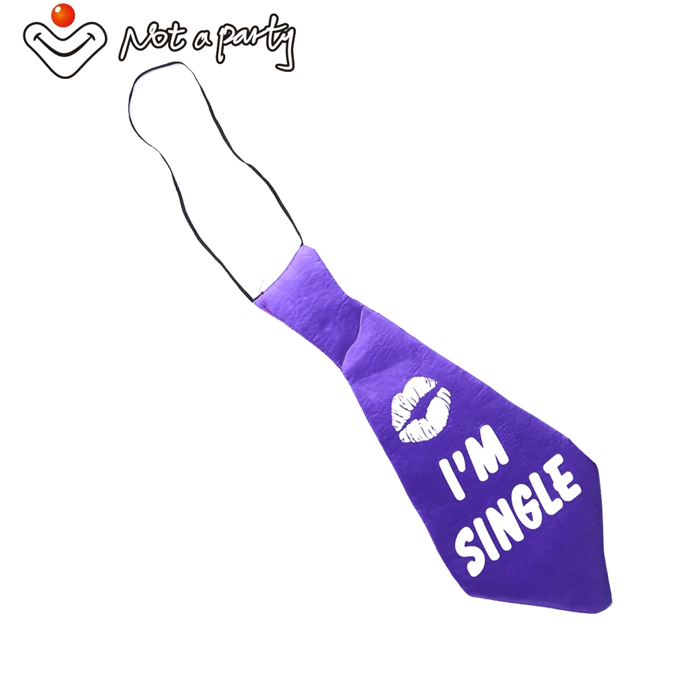  Purple fun invitation giant tie Bye bye life hello wife I AM SINGLE Chief bestman for bachelorette  - 32610925762