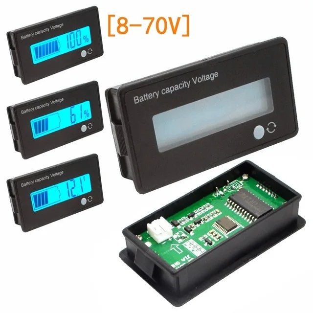 

20PCS 12V-70V Blue LCD Lead Lithium Battery Capacity Indicator Digital Voltmeter Direct Current Voltage Tester JS-C31H Blue