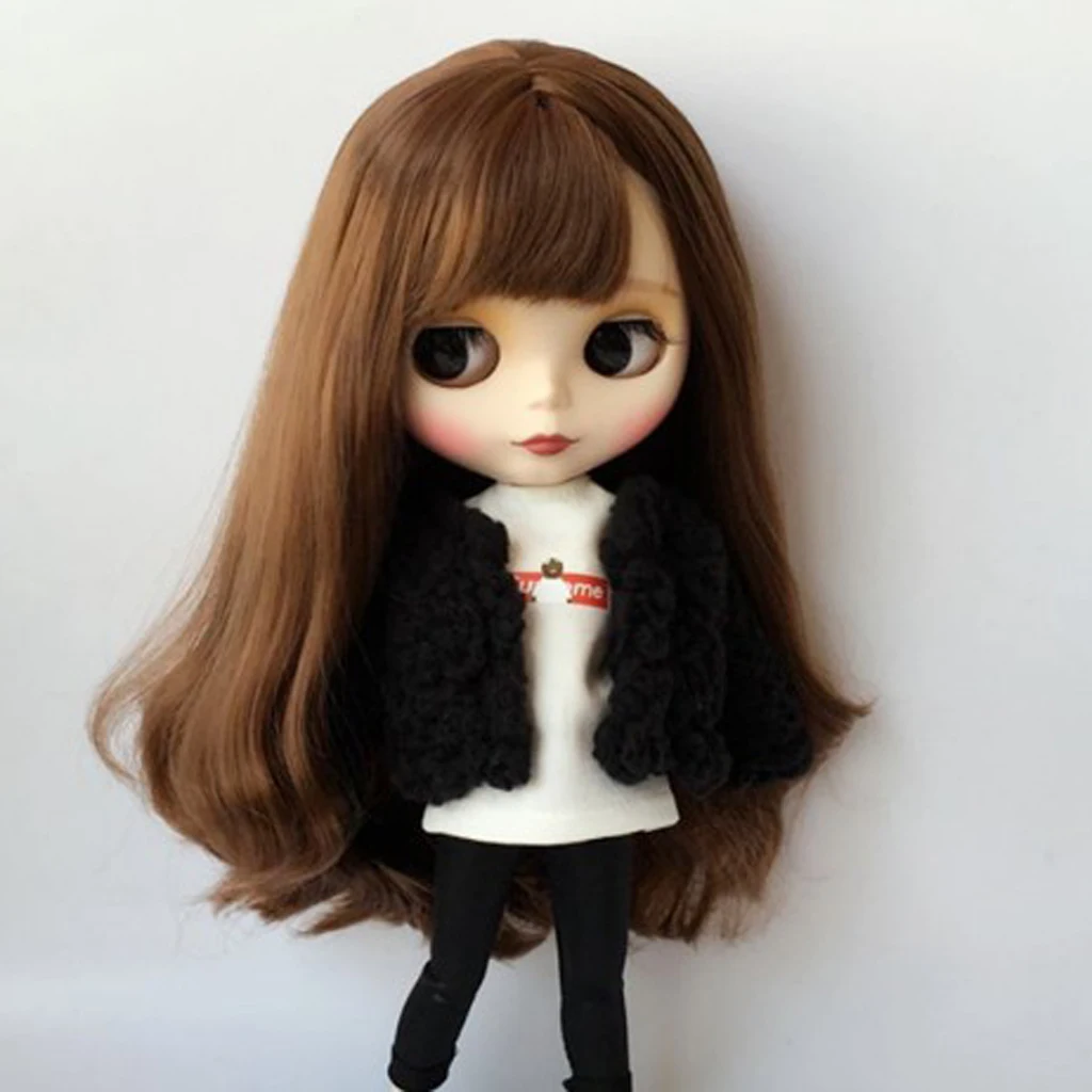 

Adorable Black Top Clothes for Pullip Azone Dolls Plush Coat Sweater