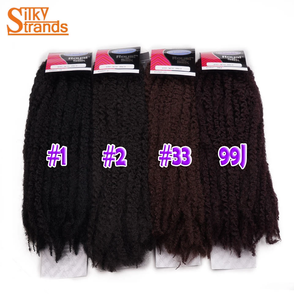 Silky Strands Marley Braids Hair Crochet Ombre Afro Kinki Kanekalon Synthetic Braiding Hair Crochet Braids Hair Extensions Bulk