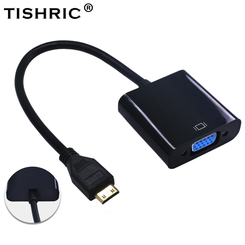 TISHRIC MINI HDMI TO VGA HDMI VGA Adaapter 1080P цифро-аналоговый аудио конвертер HDMI кабель для ноутбука tv Box проектор