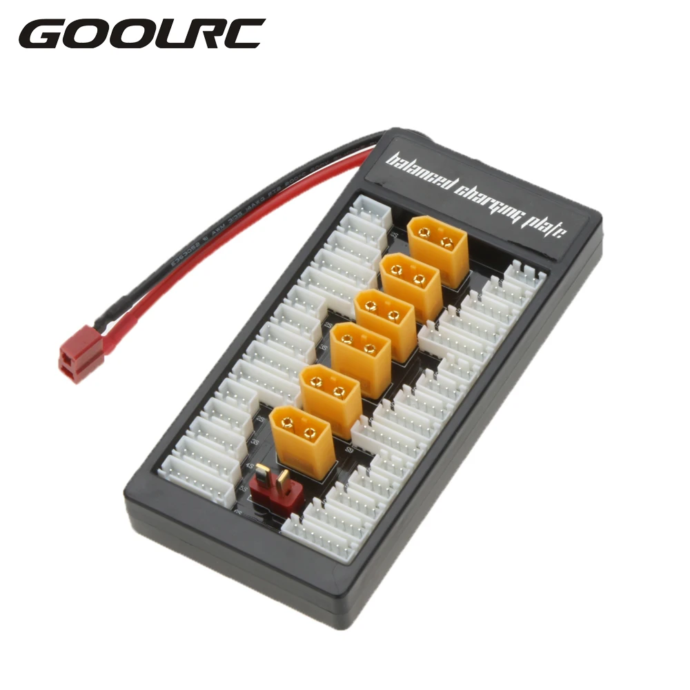 

Hot Sale 6 in 1 TX60 Plug 2S-6S Lipo Battery Parallel Charging Board Charger Plate with Balanced Cable for Imax B6 B8 B6AC UNA6