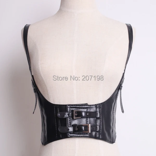Новые женские панковские кожаные подтяжки широкие из искусственной кожи пояс эластичный пуш-ап Бюст супер крутой