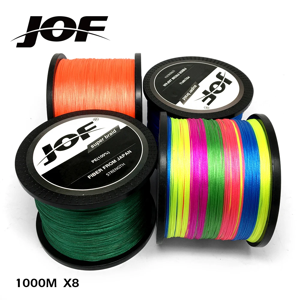 JOF PE Braided Fishing Line Multifilament Fishing Cord Strong 8 Strands