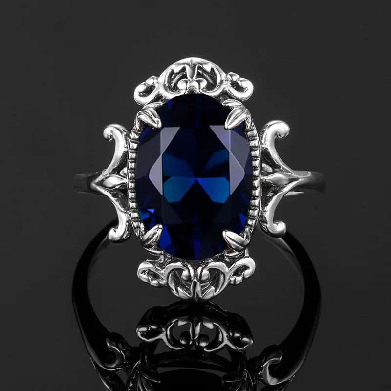 Женское кольцо из серебра 925 пробы с сапфиром|ring wholesale|ring ringring women |