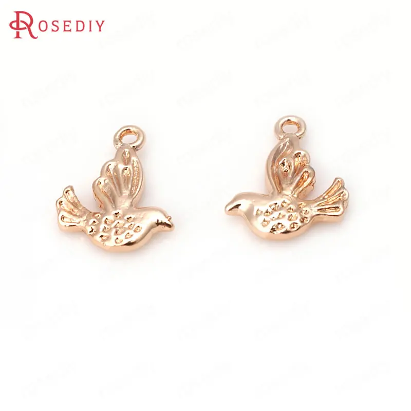 

20PCS 13x10MM 24K Champagne Gold Color Plated Brass Pigeon Birds Charms Pendants High Quality Diy Jewelry Accessories